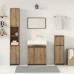 Juego de muebles baño 4 piezas madera ingeniería roble artisan