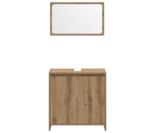 Juego de muebles baño 4 piezas madera ingeniería roble artisan