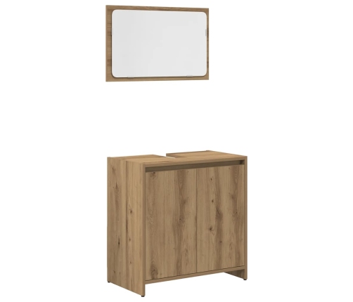 Juego de muebles baño 4 piezas madera ingeniería roble artisan