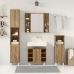 Juego de muebles baño 4 piezas madera ingeniería roble artisan