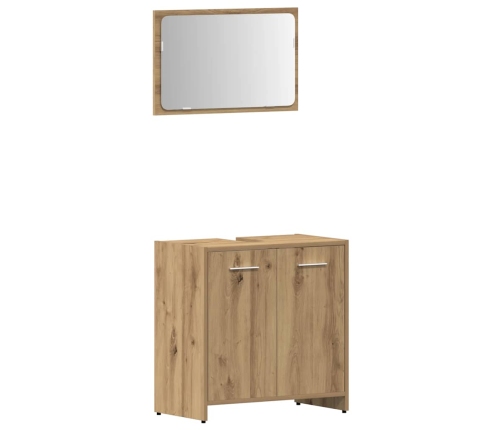 Juego de muebles baño 3 piezas madera ingeniería roble artisan