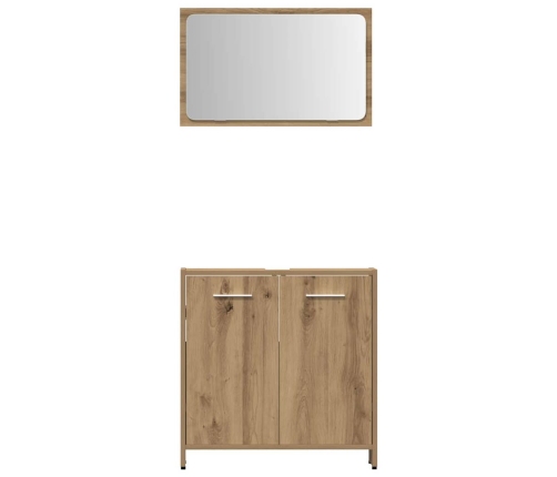 Juego de muebles baño 3 piezas madera ingeniería roble artisan