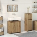 Juego de muebles baño 3 piezas madera ingeniería roble artisan