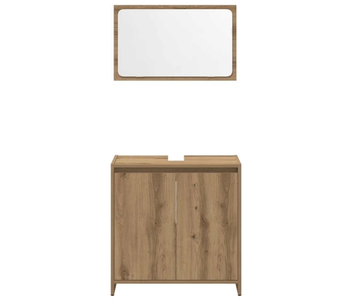 Juego de muebles baño 3 piezas madera ingeniería roble artisan