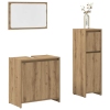 Juego de muebles baño 3 piezas madera ingeniería roble artisan