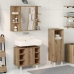 Juego de muebles baño 3 piezas madera ingeniería roble artisan