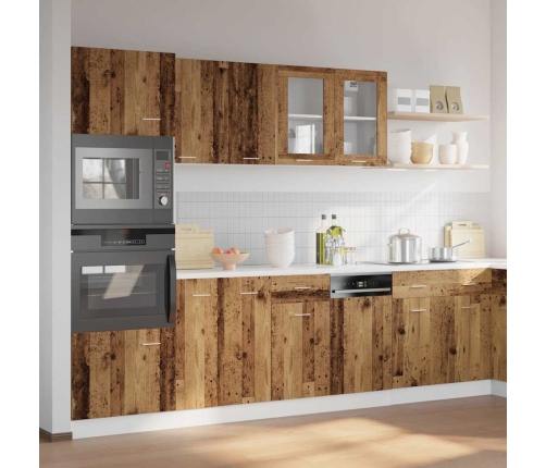 Mueble de cocina 7 piezas madera contrachapada madera vieja