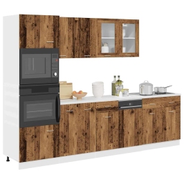 Mueble de cocina 7 piezas madera contrachapada madera vieja