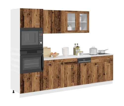 Mueble de cocina 7 piezas madera contrachapada madera vieja