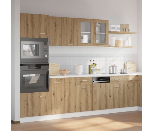 Set de muebles cocina 7 pzas madera ingeniería roble artesanal