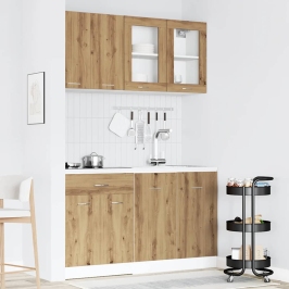 Set de muebles cocina 4 pzas madera ingeniería roble artesanal