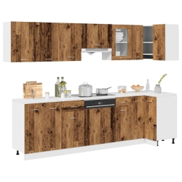 Mueble de cocina 11 piezas madera contrachapada madera vieja