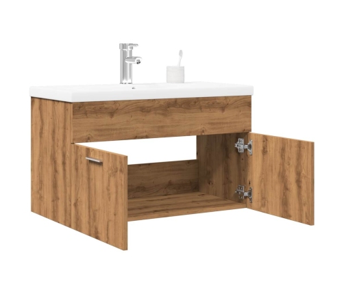 Juego de muebles baño 2 piezas madera ingeniería roble artisan