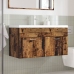 Mueble baño con lavabo integrado madera envejecida