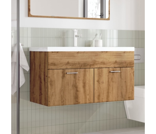 Mueble de baño con lavabo integrado roble artisan