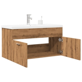 Mueble de baño con lavabo integrado roble artisan