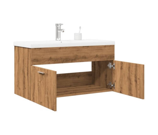 Mueble de baño con lavabo integrado roble artisan