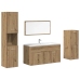 Juego de muebles baño 4 piezas madera ingeniería roble artisan