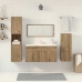 Juego de muebles baño 4 piezas madera ingeniería roble artisan