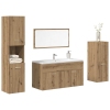 Juego de muebles baño 4 piezas madera ingeniería roble artisan