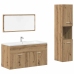 Juego de muebles baño 3 piezas madera ingeniería roble artisan