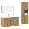 Juego de muebles baño 3 piezas madera ingeniería roble artisan