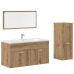 Juego de muebles baño 3 piezas madera ingeniería roble artisan