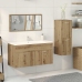 Juego de muebles baño 3 piezas madera ingeniería roble artisan