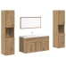 Juego de muebles baño 4 piezas madera ingeniería roble artisan