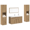 Juego de muebles baño 4 piezas madera ingeniería roble artisan