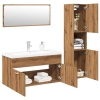 Juego de muebles baño 4 piezas madera ingeniería roble artisan