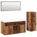 Juego de muebles de baño 4 piezas madera ingeniería envejecida