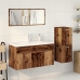Juego de muebles de baño 4 piezas madera ingeniería envejecida