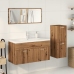 Juego de muebles baño 4 piezas madera ingeniería roble artisan