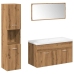 Juego de muebles baño 5 piezas madera ingeniería roble artisan