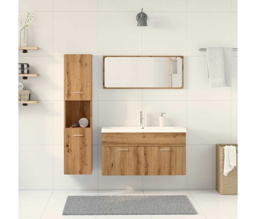 Juego de muebles baño 5 piezas madera ingeniería roble artisan