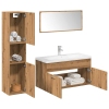 Juego de muebles baño 5 piezas madera ingeniería roble artisan