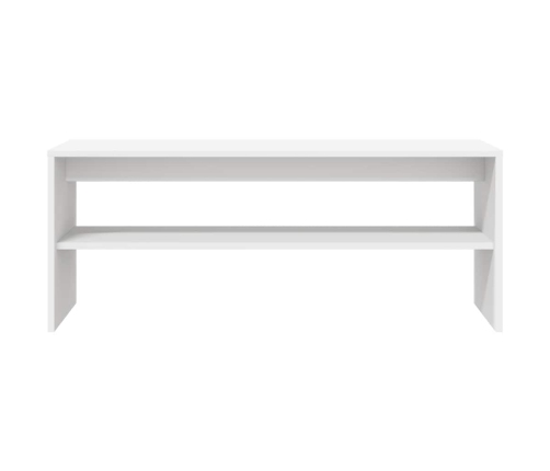 Mueble para TV madera contrachapada blanco 100x40x40 cm