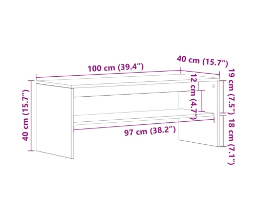 Mueble para TV madera contrachapada blanco 100x40x40 cm