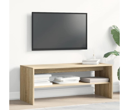 Mueble de TV madera contrachapada color roble 100x40x40cm