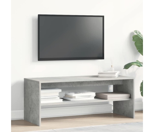 Mueble de TV madera contrachapada gris hormigón 100x40x40 cm