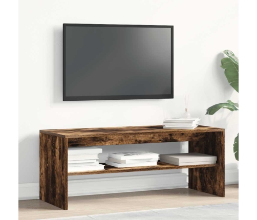 Mueble de TV madera contrachapada roble ahumado 100x40x40 cm