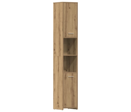 Armario de baño madera ingeniería roble artisan 30x30x183,5 cm