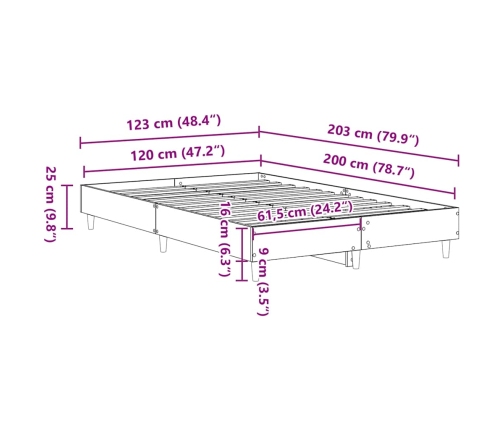 Estructura de cama sin colchón blanca 120x200 cm