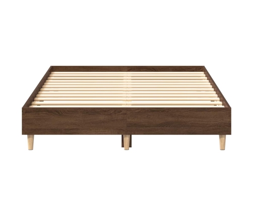 Estructura de cama sin colchón madera marrón roble 120x200 cm