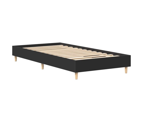 Estructura de cama sin colchón madera negra 100x200 cm