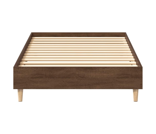 Estructura de cama sin colchón madera marrón roble 100x200 cm