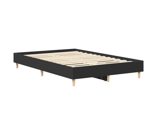 Estructura de cama sin colchón negra 140x190 cm madera