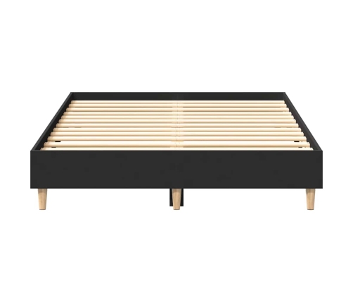 Estructura de cama sin colchón negra 140x190 cm madera