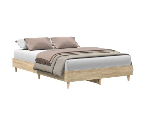 Estructura de cama sin colchón roble Sonoma 140x190 cm madera